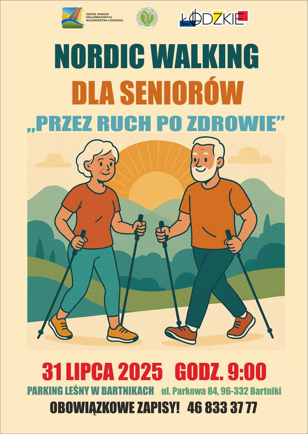 plakat nordic walking seniorzy
