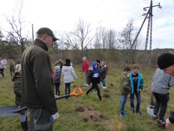 Sadzenie drzew w Konopnicy w ramach akcji 